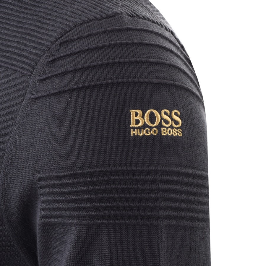 Alternative Image for ProductBOSS Zomin Half Zip Knitted Jumper Navy3
